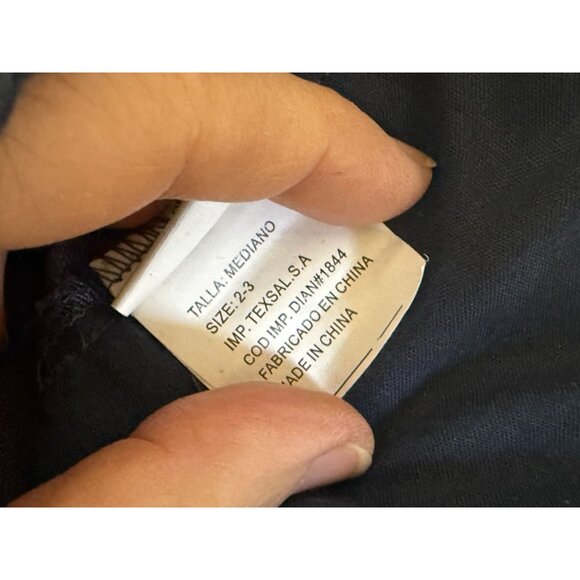 Azulu Womens Blue Linen Trousers Size 2 Medium With Buttoned Back Pocket - Picture 8 of 9